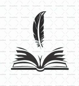Offenes Buch und Feder